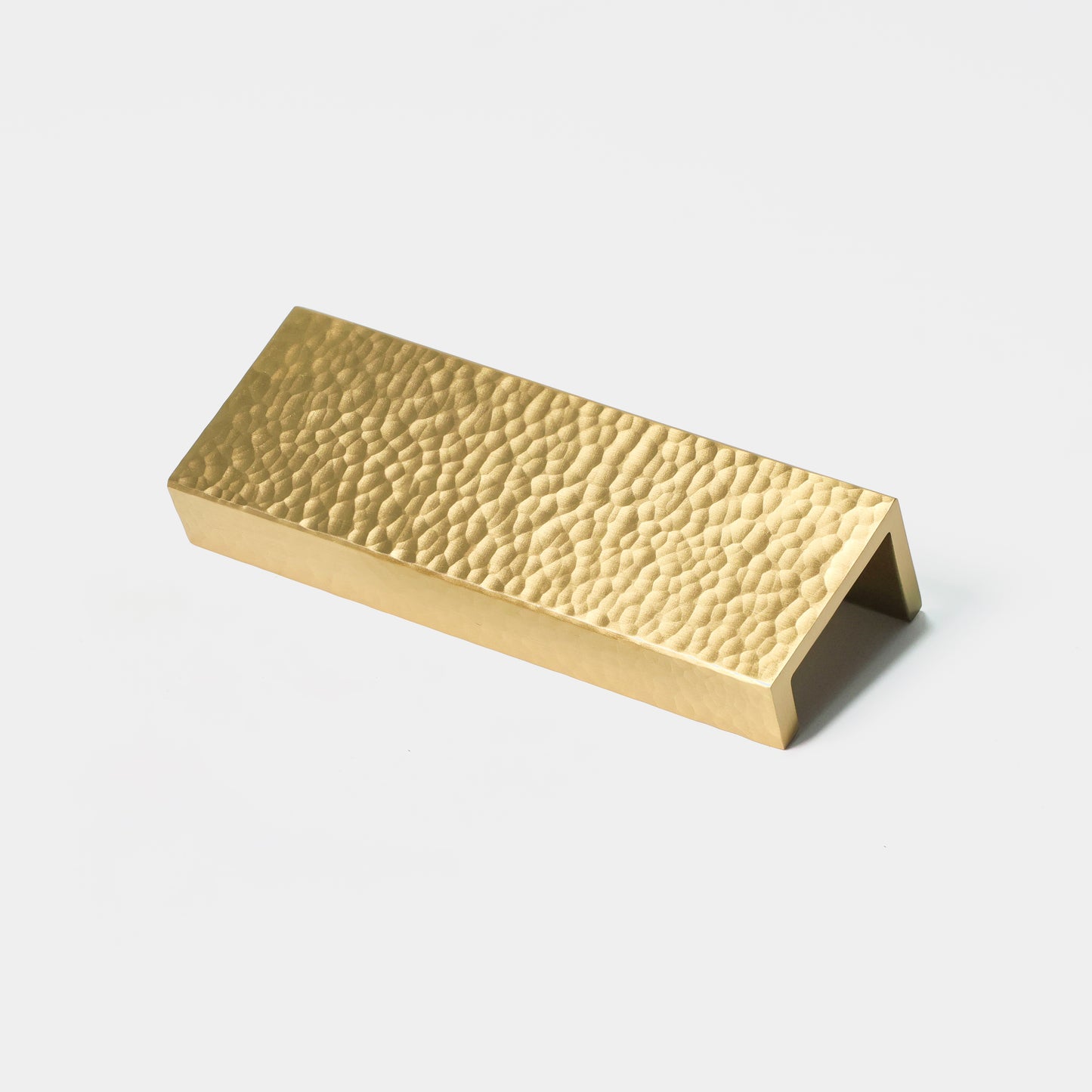 Impact Hammered Edge Pull – Satin Brass Matte Lacquer