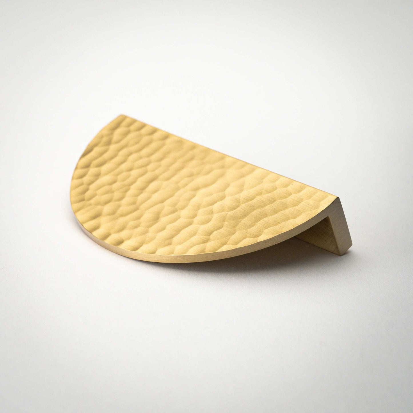 Hammered, Solid Brass Half Moon Pulls