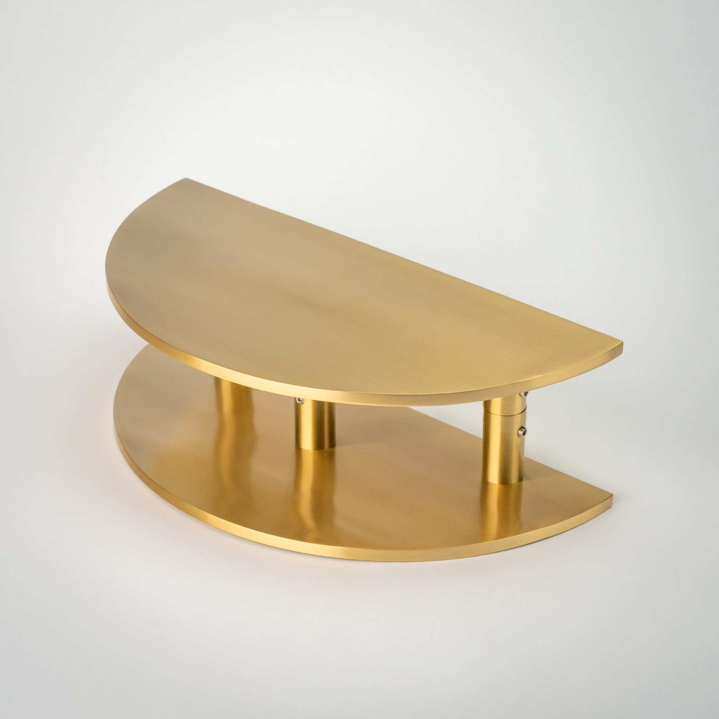 Demi Lune, Solid Brass Half Moon Door HandlesOur handmade Demi Lune door handle is designed to be mounted vertically as a half moon or in 2 pairs to form a full circle. In either orientation, it exudes Zen and Door HandlesDemi Lune, Solid Brass Half Moon Door Handles