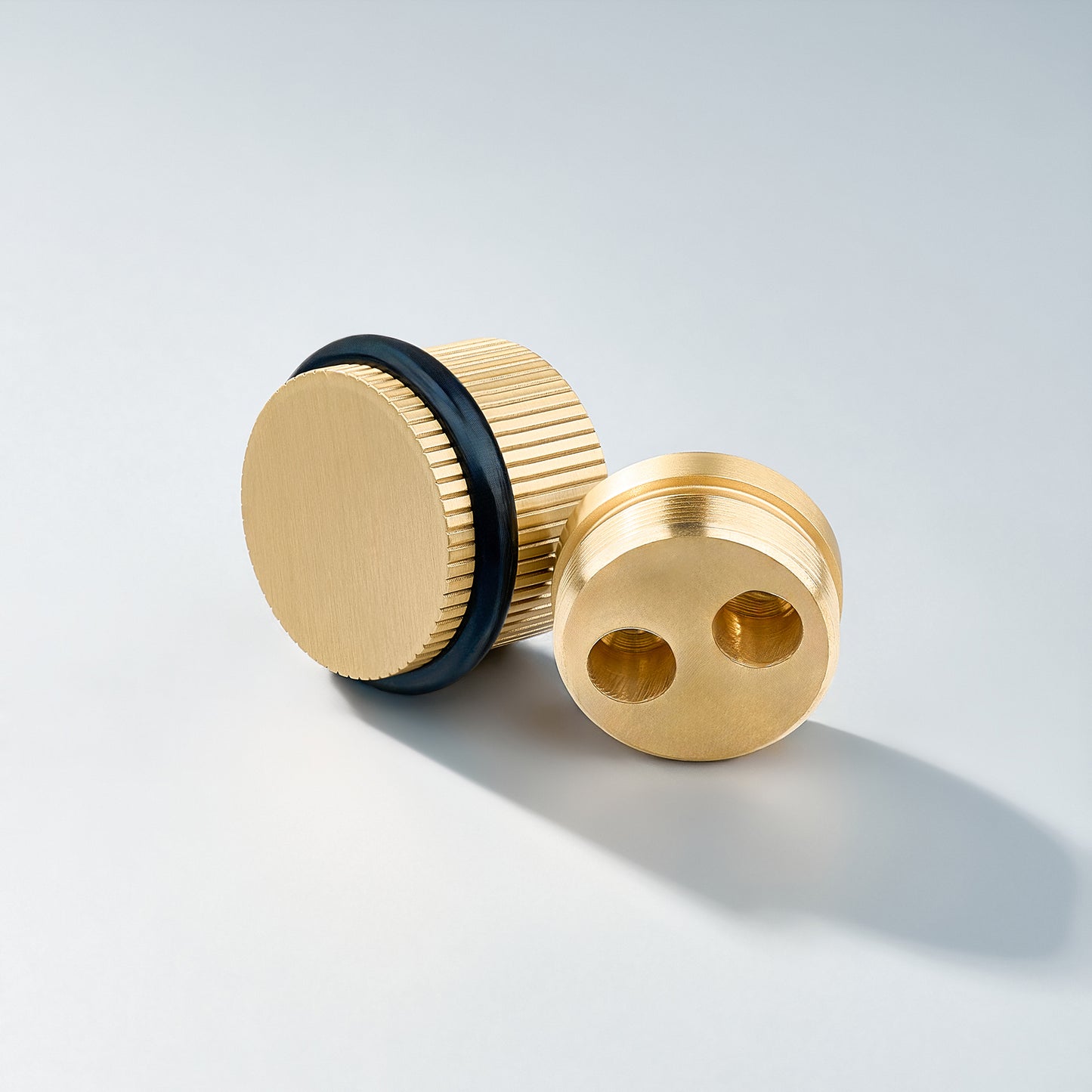 Bastion - Linear Knurled Solid Brass Door Stops