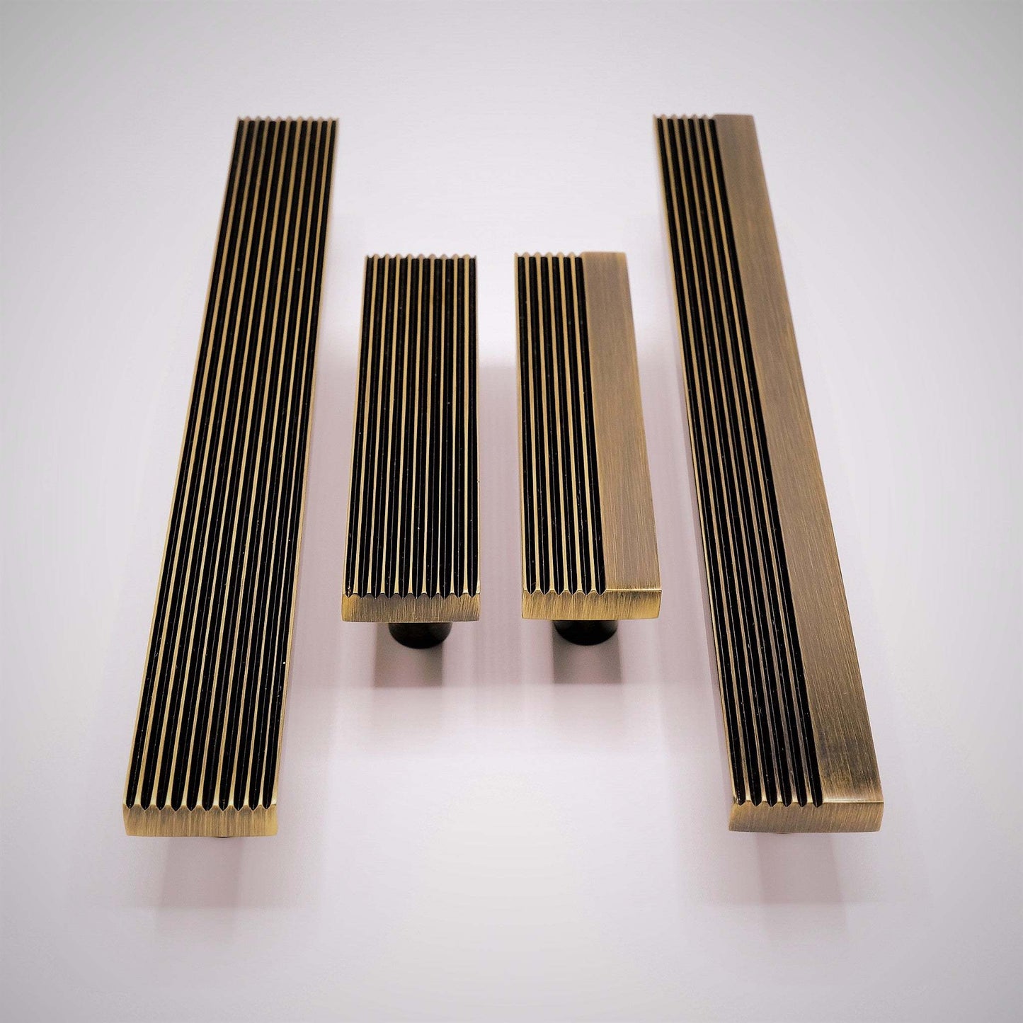 Rail, Antique Brass Cabinet Pulls