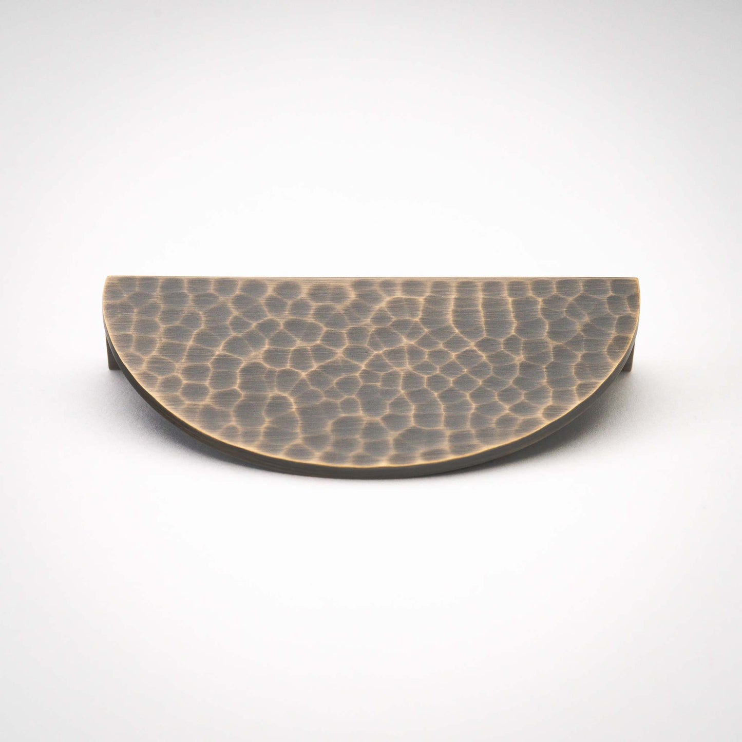 Hammered, Solid Brass Half Moon Pulls