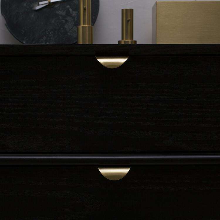 Curve Pull, Satin Brass Cabinet Pull - Inspire Hardware
