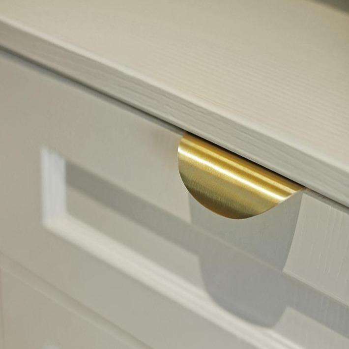 Curve Pull, Satin Brass Cabinet Pull - Inspire Hardware