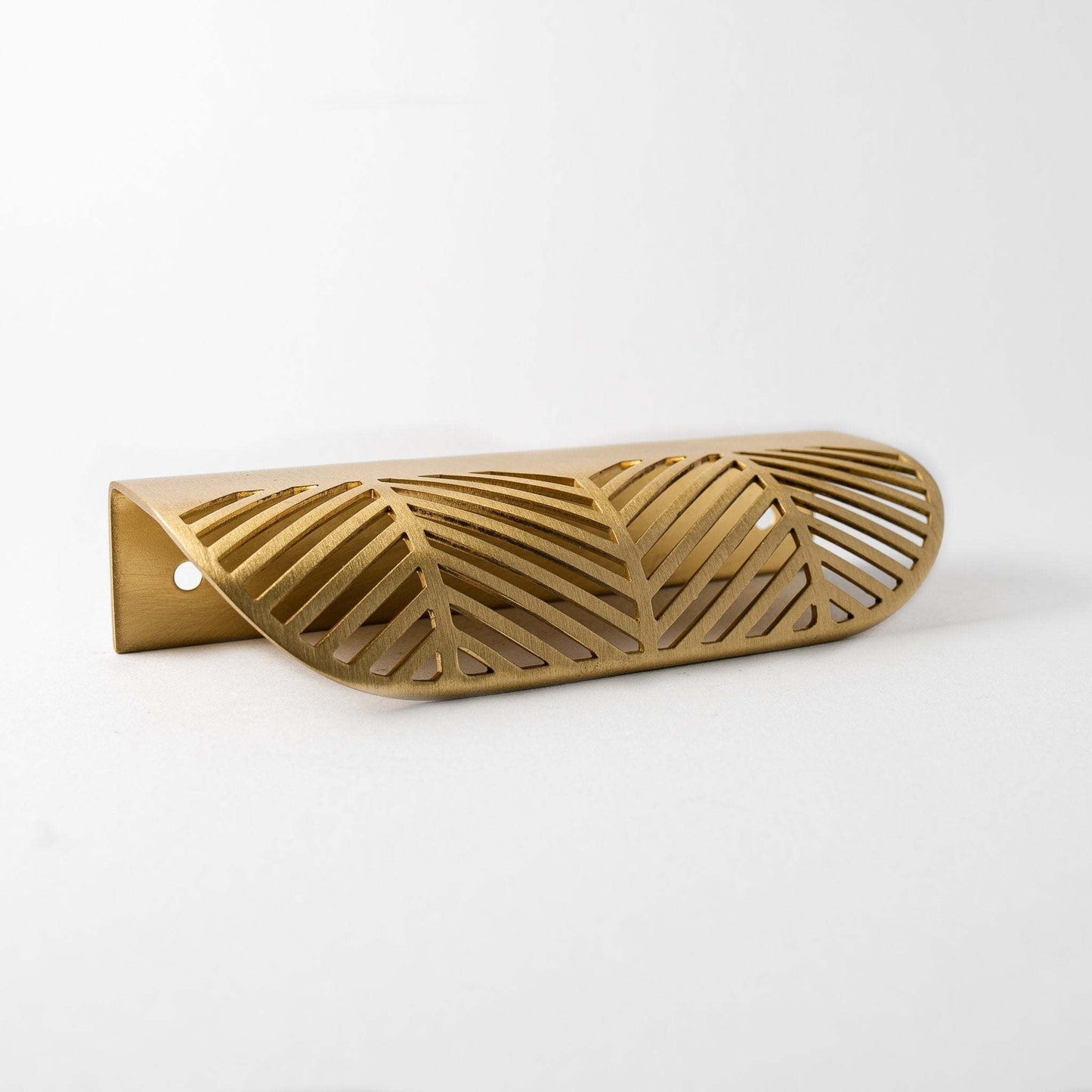 Frond Satin Brass Pull, Large - Inspire Hardware