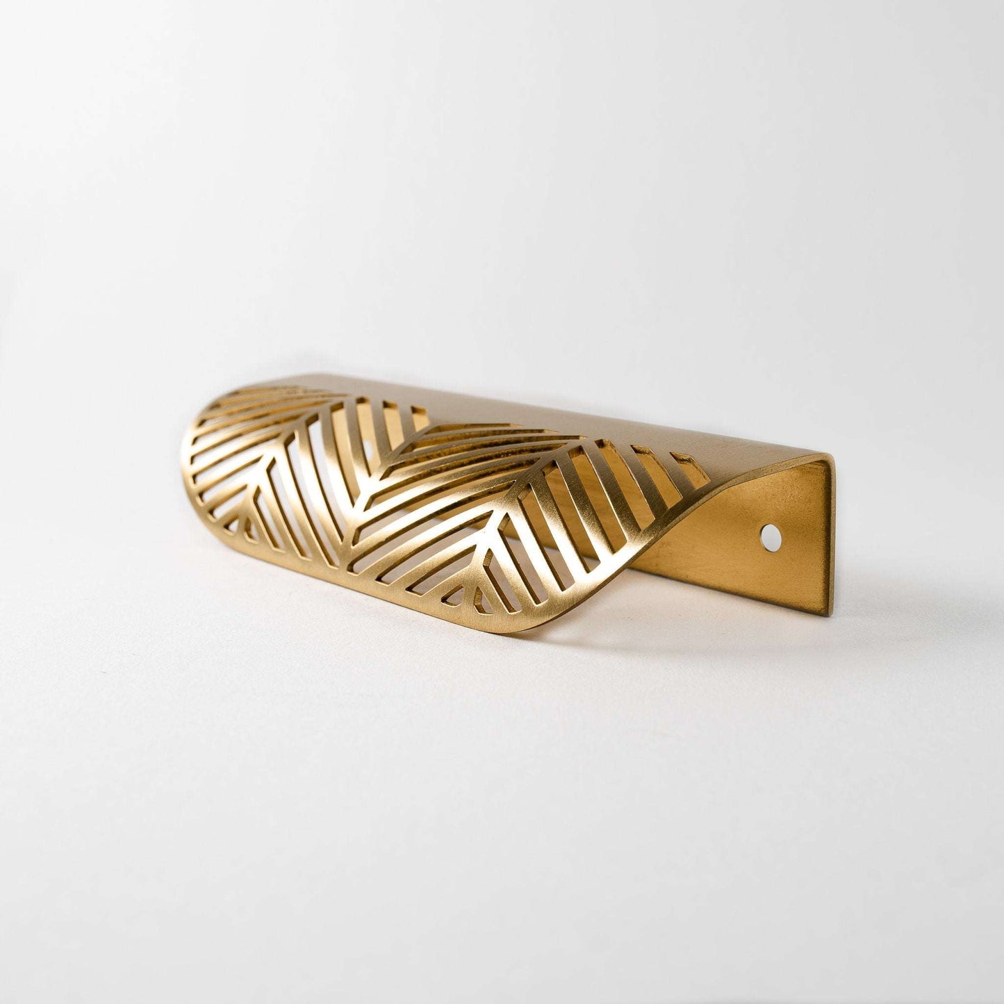 Frond Satin Brass Pull, Large - Inspire Hardware