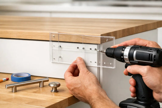 How to Align Cabinet Hardware With a Drilling Template