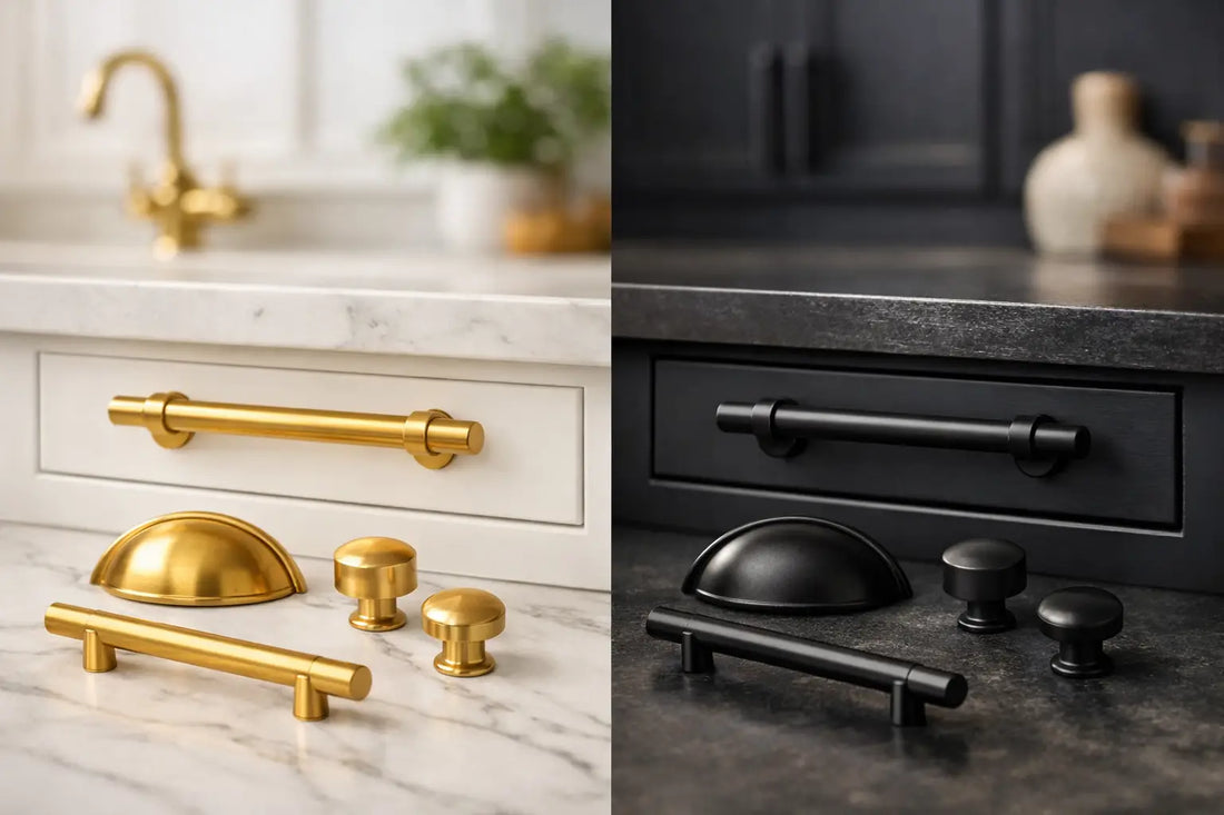 Brass vs Black Cabinet Hardware