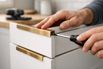 How to Install Cabinet Edge Pulls on Drawers