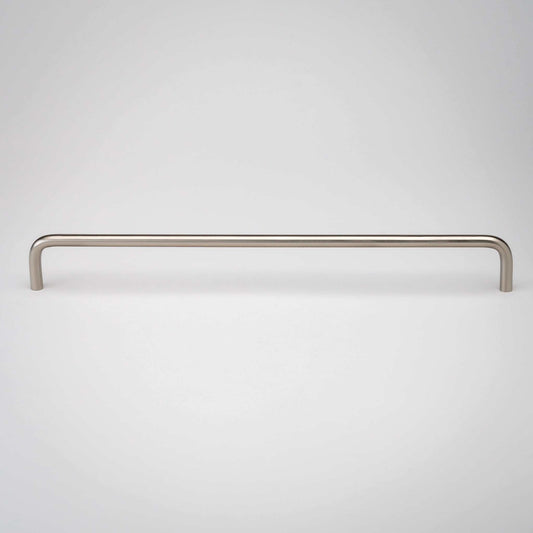 Front view of an Arch cabinet pull with two mounting posts