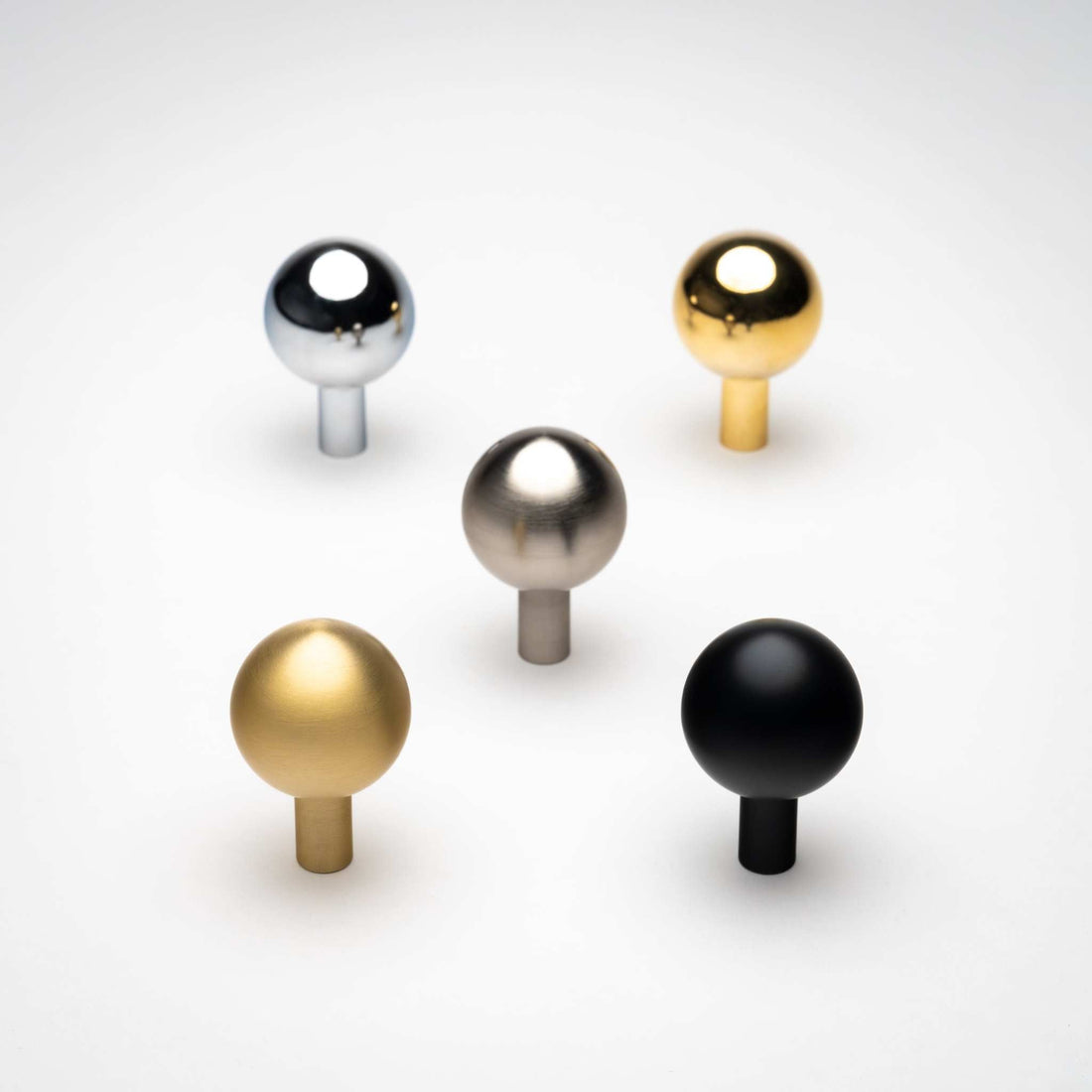 Dumas ball knobs in different finishes