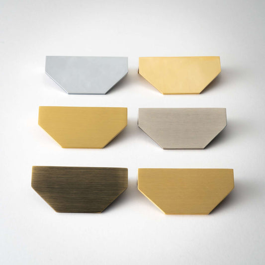 Studio photograph of Alto, Solid Brass Half Hex Pulls.