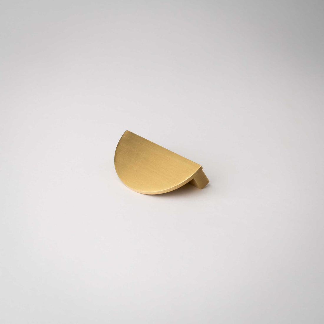 Demi Lune cabinet pull in Satin Brass with gloss lacquer