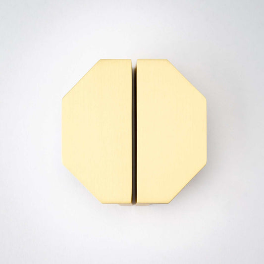 Studio photograph of Alto, Solid Brass Half Hex Pulls.