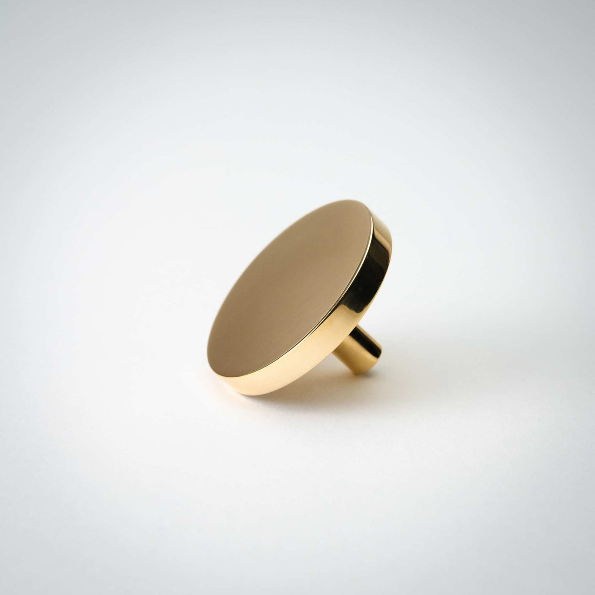Rondelle cabinet knob in Polished Brass, unlacquered
