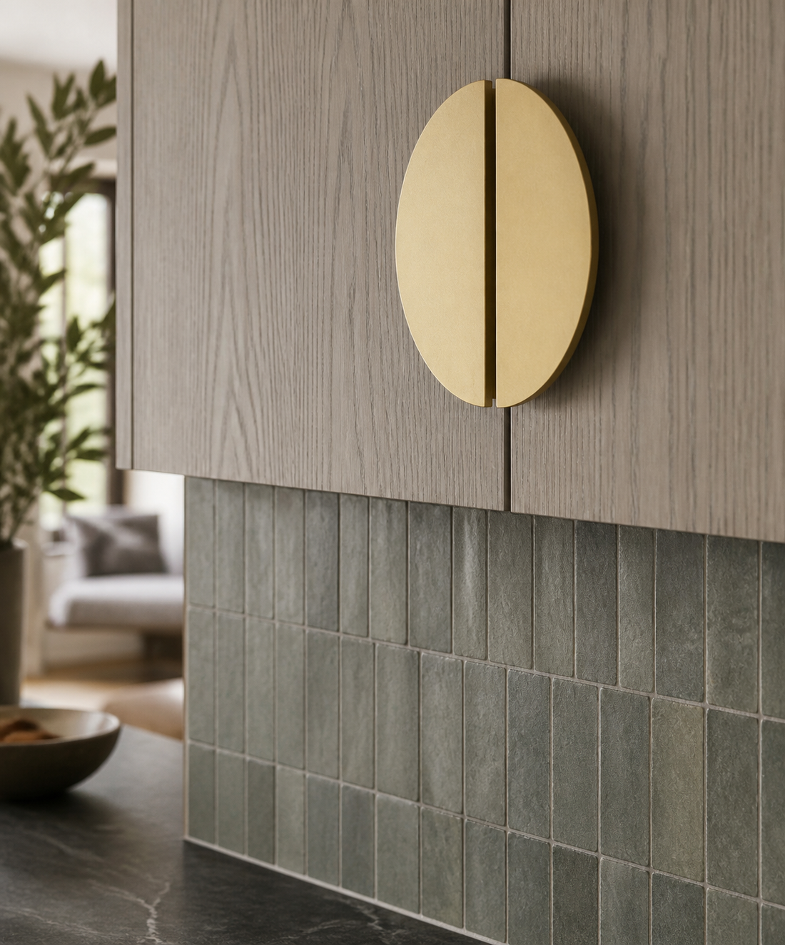 AI-assisted cabinet concept with paired Demi Lune half-moon pulls