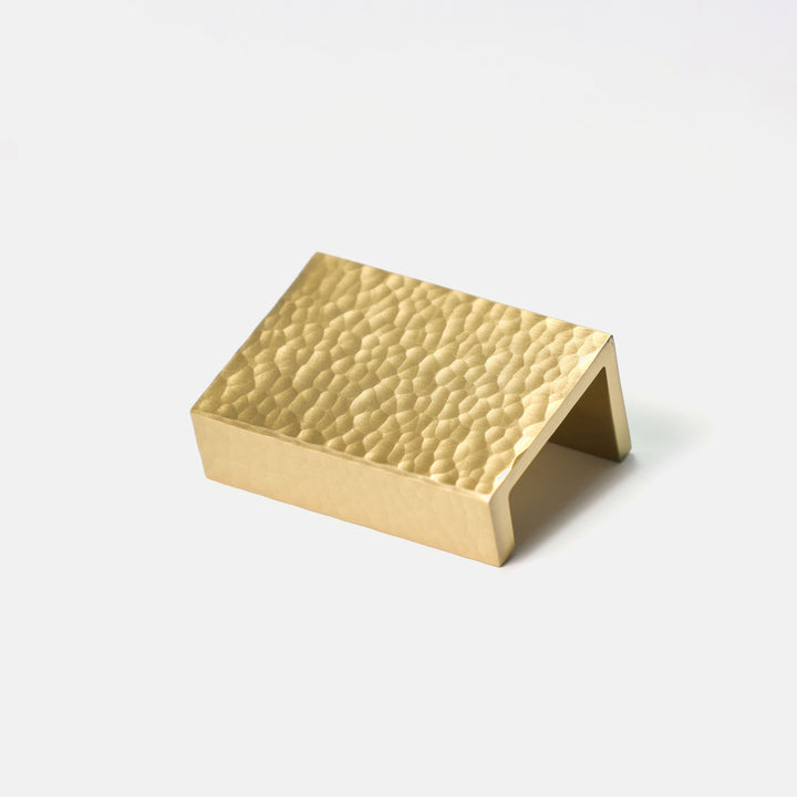 Impact Hammered Edge Pull – Satin Brass Matte Lacquer