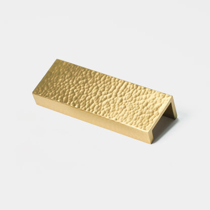 Impact Hammered Edge Pull – Satin Brass Matte Lacquer