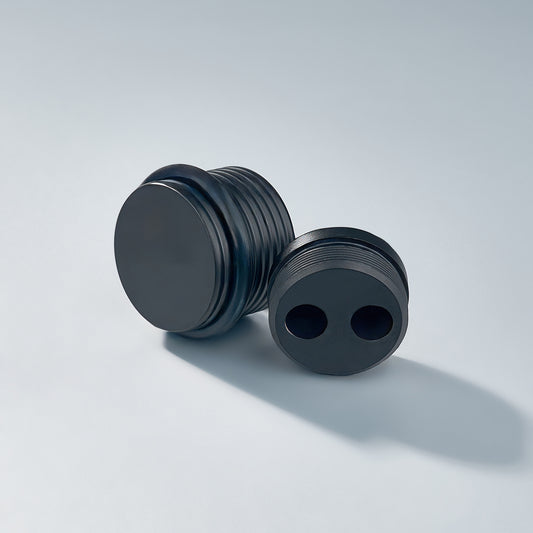 Bastion - Knurled Ring Solid Brass Door Stops in matte black