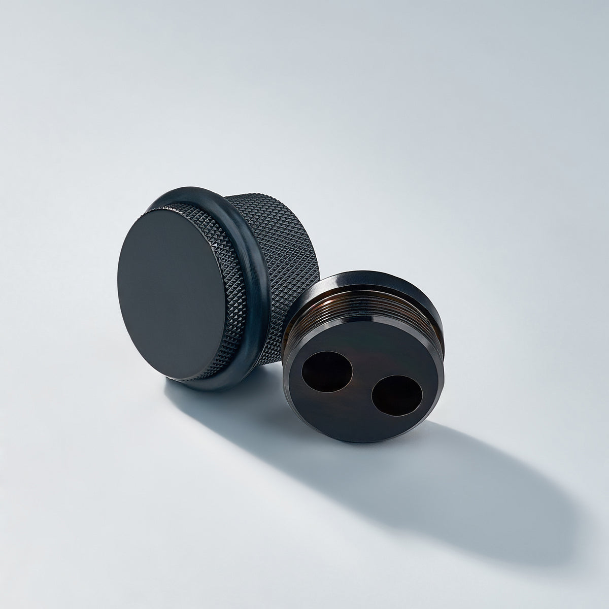 Bastion - Classic Knurled Solid Brass Door Stops in matte black