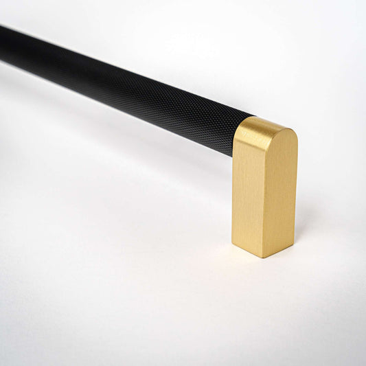 Bold, Black & Gold Knurled Solid Brass Appliance Pulls