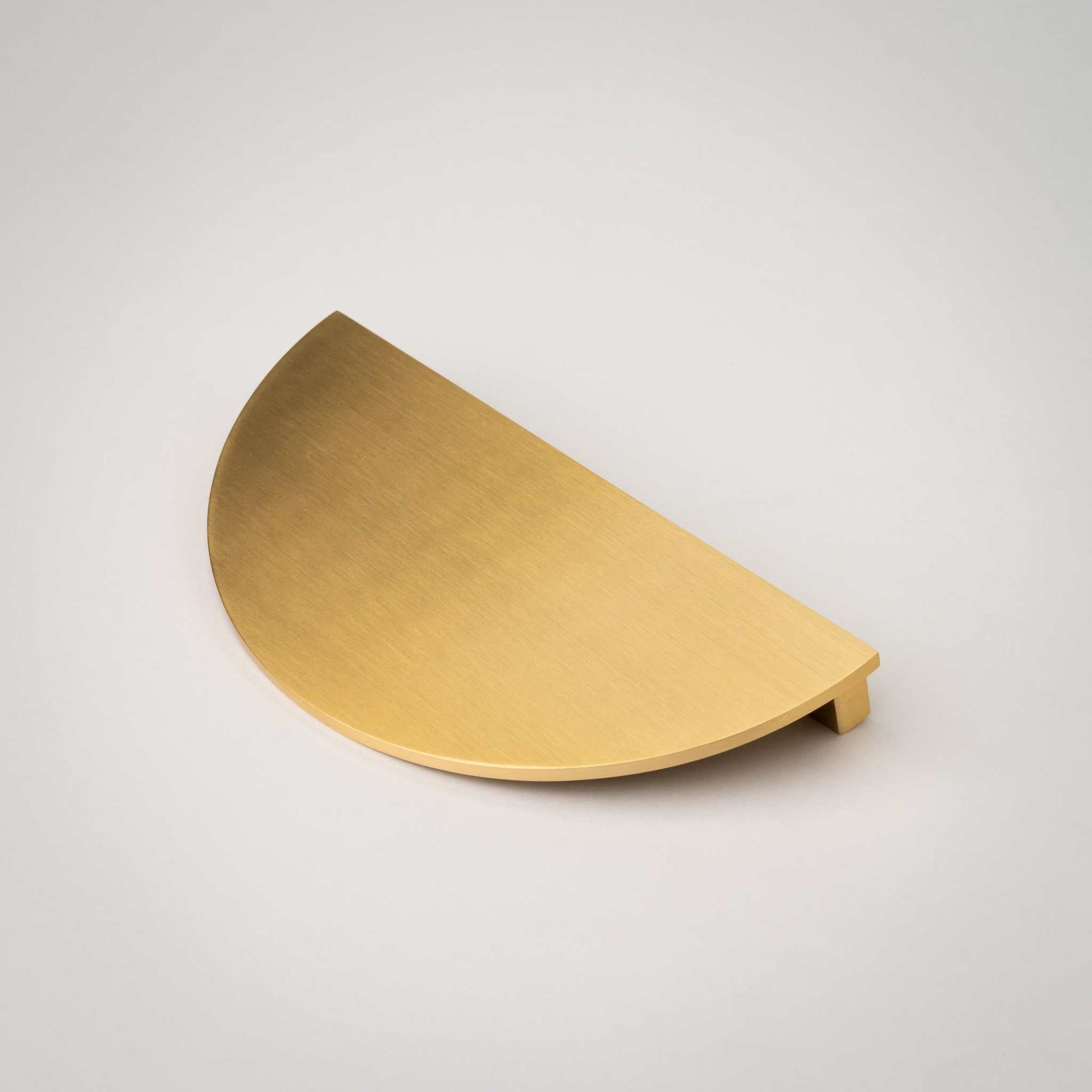 Demi Lune, Solid Brass Half Moon Cabinet PullsOur handmade Demi Lune cabinet handle is designed to be mounted in pairs to form a full circle or mounted horizontally as a half moon. In either orientation, it exudpullDemi Lune, Solid Brass Half Moon Pulls