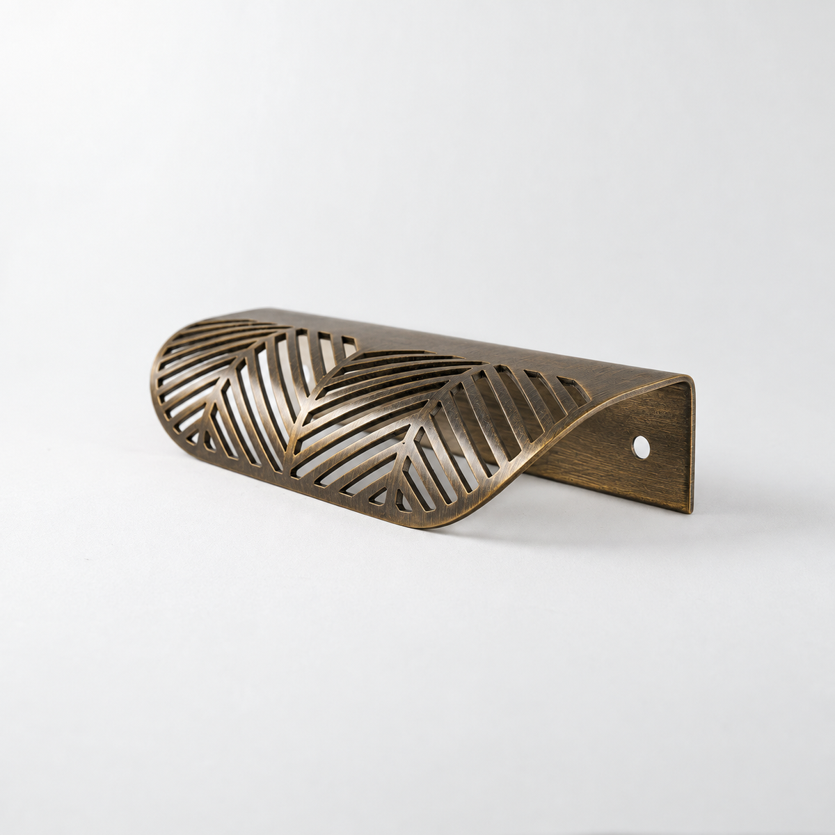 Frond, Solid Brass Edge Pulls — Fron-P-No-ABZ-4.5-3.75; AI-assisted finish visualization approved by owner