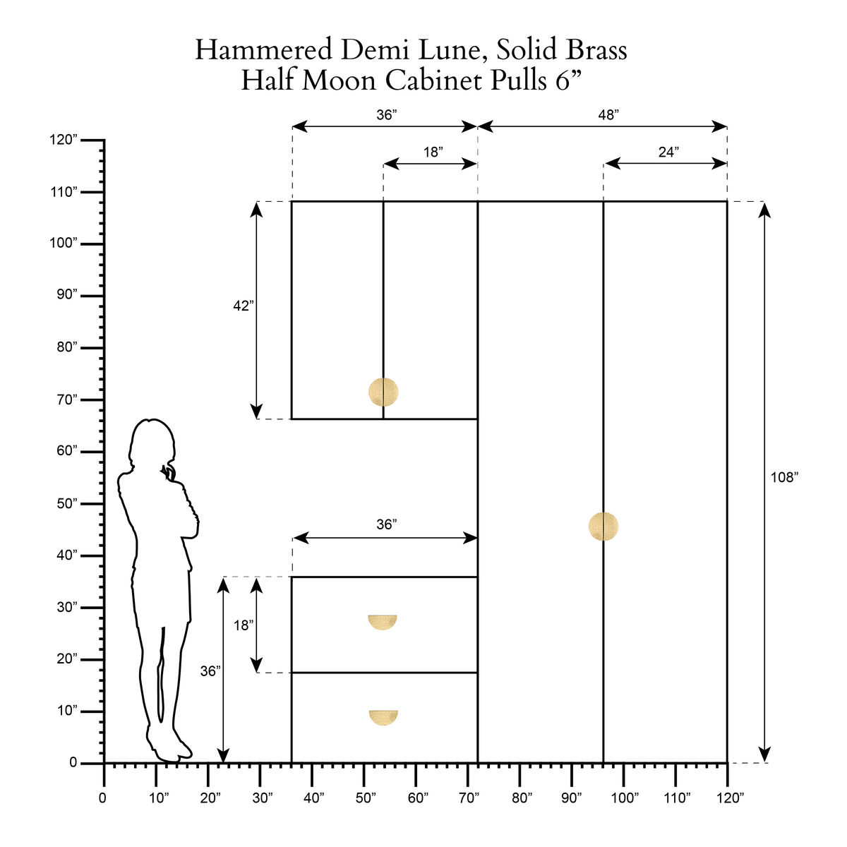 Gehämmerte Demi Lune scale drawing 2