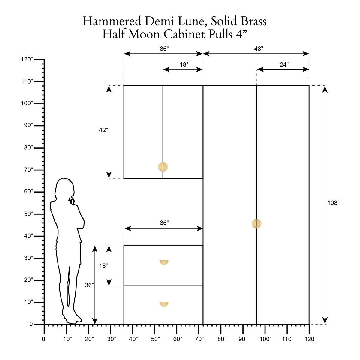 Gehämmerte Demi Lune scale drawing 1