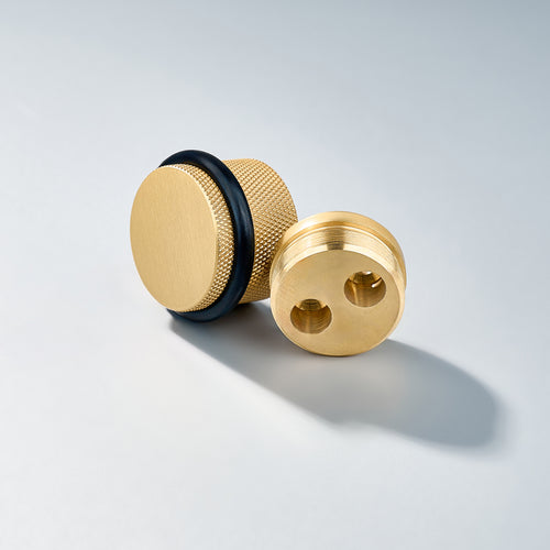 Bastion - Classic Knurled Solid Brass Door Stops