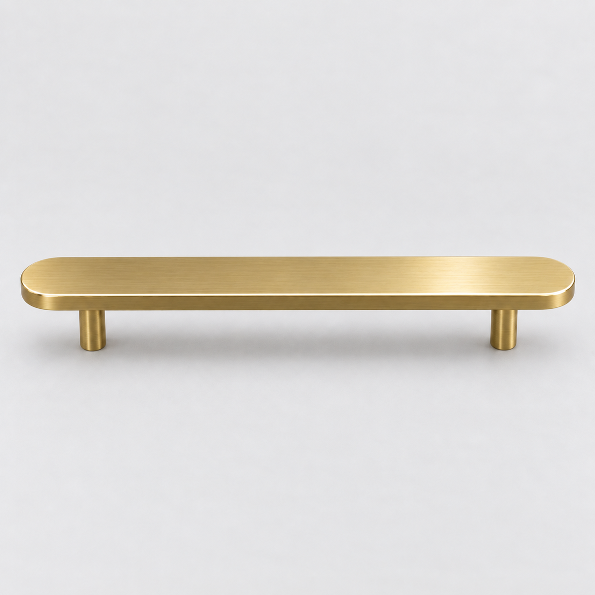 Orbital, Solid Brass Cabinet Pulls — Orbi-P-No-SBG-10-8; AI-assisted finish visualization approved by owner