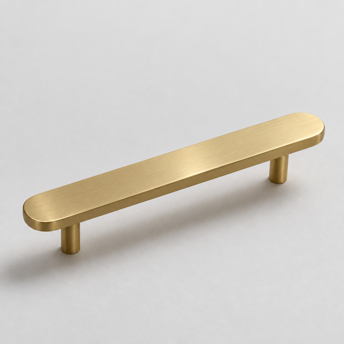 Orbital, Solid Brass Cabinet Pulls — Orbi-P-No-SBG-7-5; AI-assisted finish visualization approved by owner