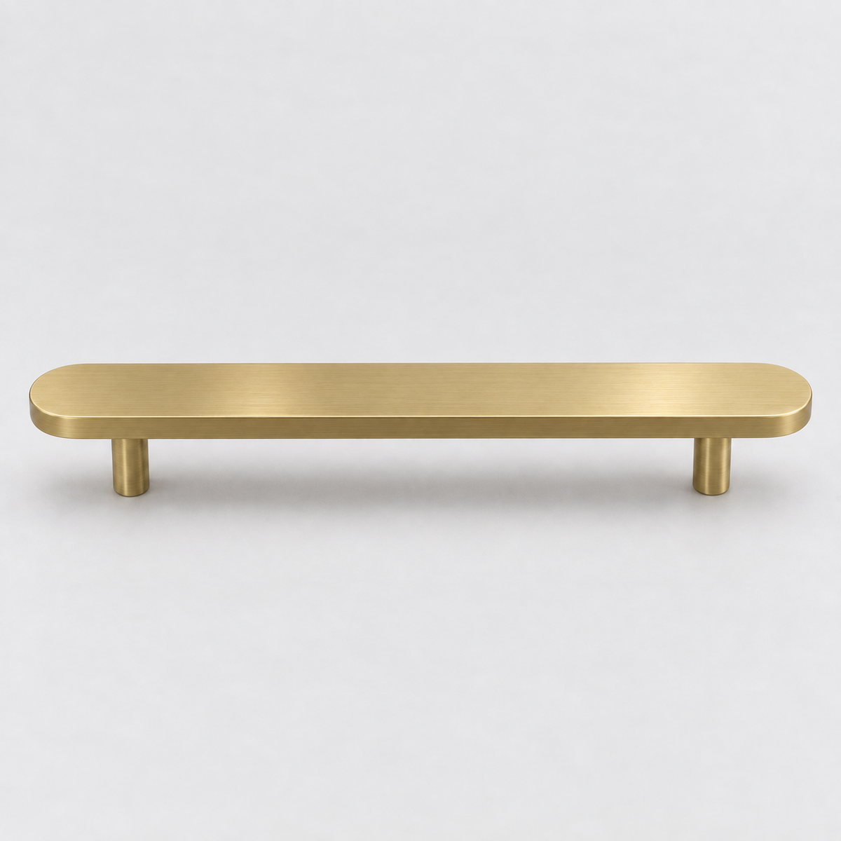 Orbital, Solid Brass Cabinet Pulls — Orbi-P-No-SBM-10-8; AI-assisted finish visualization approved by owner