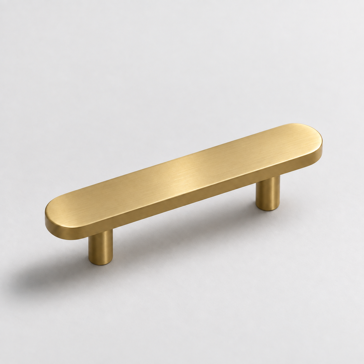 Orbital, Solid Brass Cabinet Pulls — Orbi-P-No-SBM-5-3; AI-assisted finish visualization approved by owner