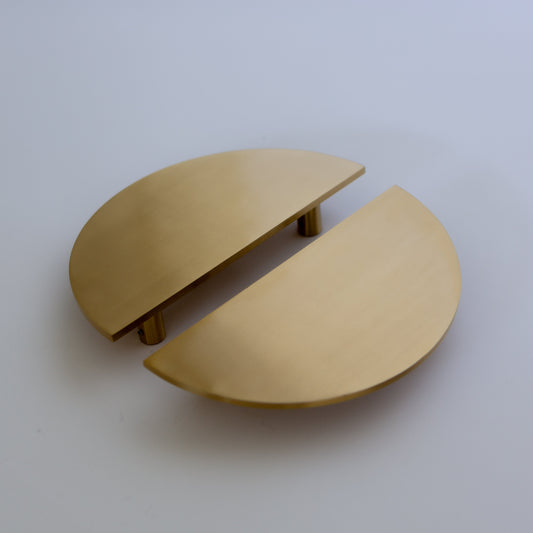 Demi Lune, Solid Brass Half Moon Door Handles