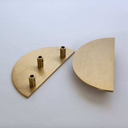 Demi Lune, Solid Brass Half Moon Door Handles