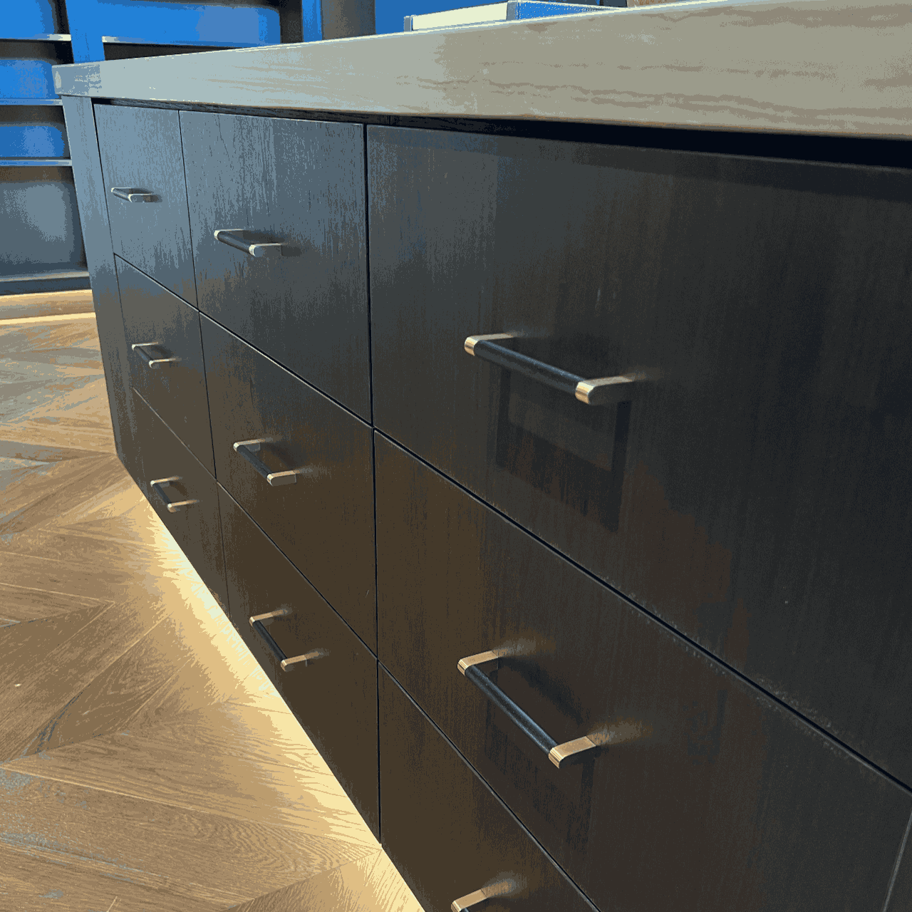 Bold, Solid Brass Black & Gold Knurled Cabinet Pulls