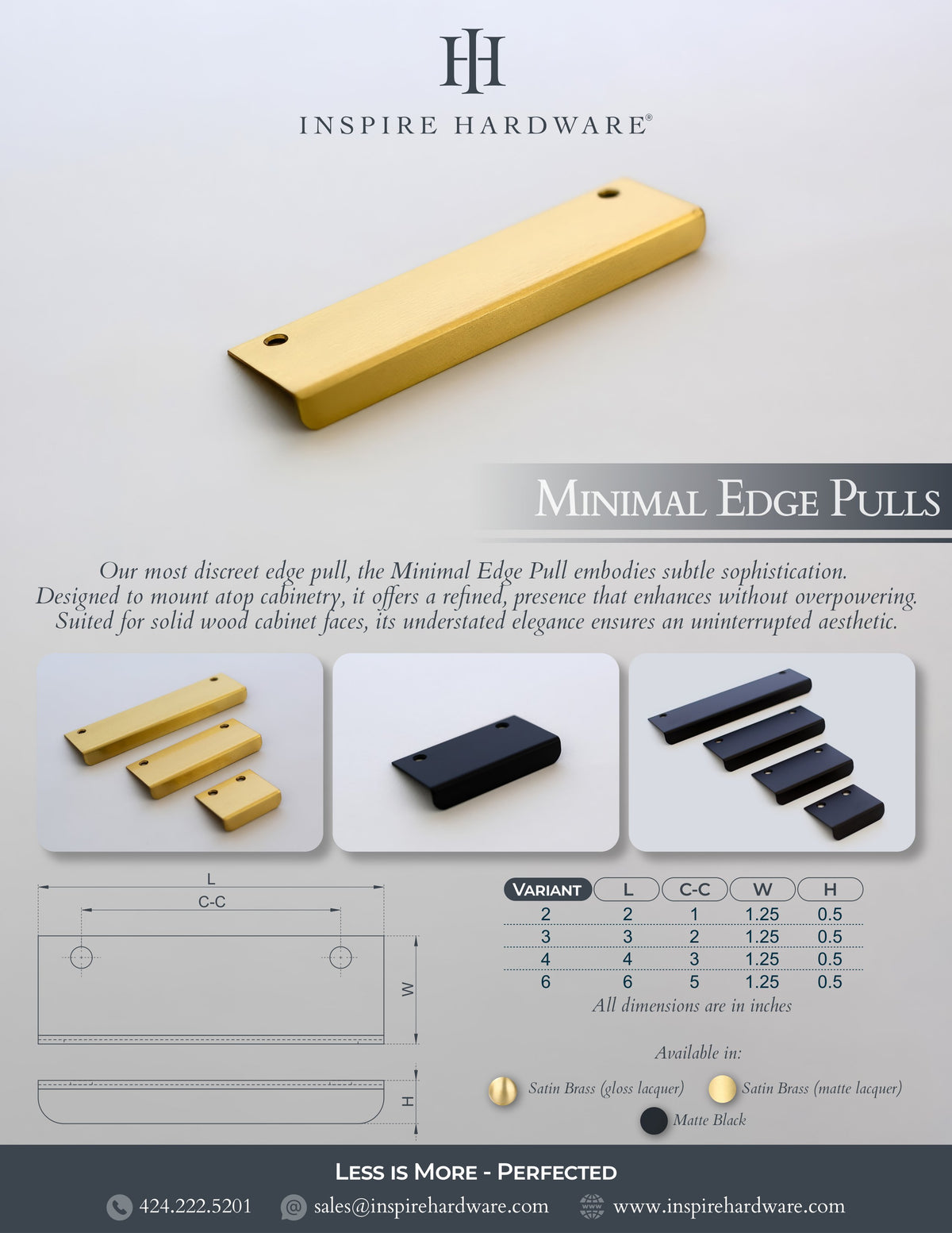Minimal Edge Pull – Inspire Hardware