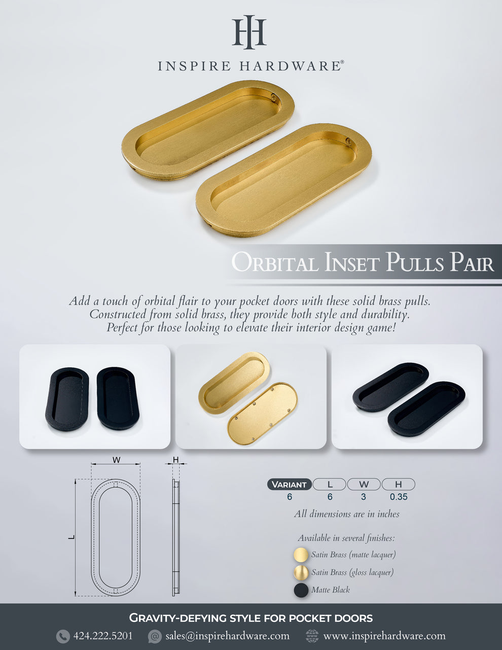 Orbital Inset Pull, Pair – Inspire Hardware