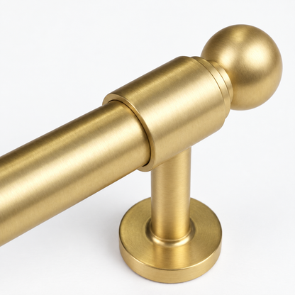 Bishop appliance pull in Satin Brass Matte Lacquer, AI-assisted product visualization