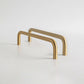 Satin Brass Gloss and Matte Lacquer comparison. Gloss is on the left, matte on the right.