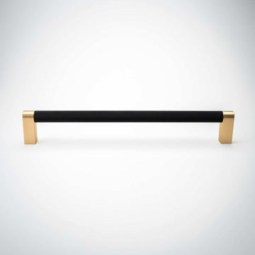 Knurled Black & Brass Pulls | Inspire Hardware Matte Black with Satin Brass (gloss lacquer) / 9"