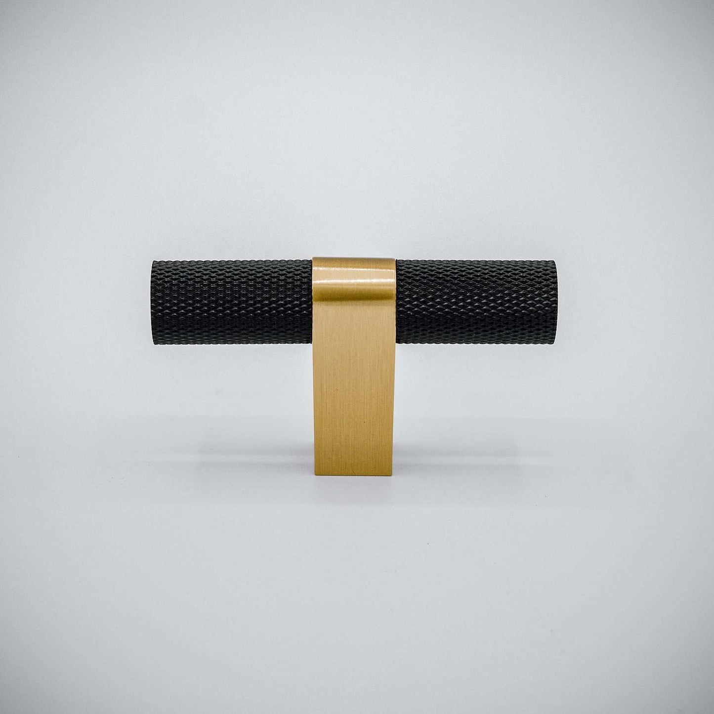 Bold, Black & Gold Knurled Solid Brass Knob