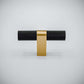 Bold, Black & Gold Knurled Solid Brass Knob