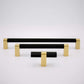 Bold, Black & Gold Knurled Solid Brass Knob
