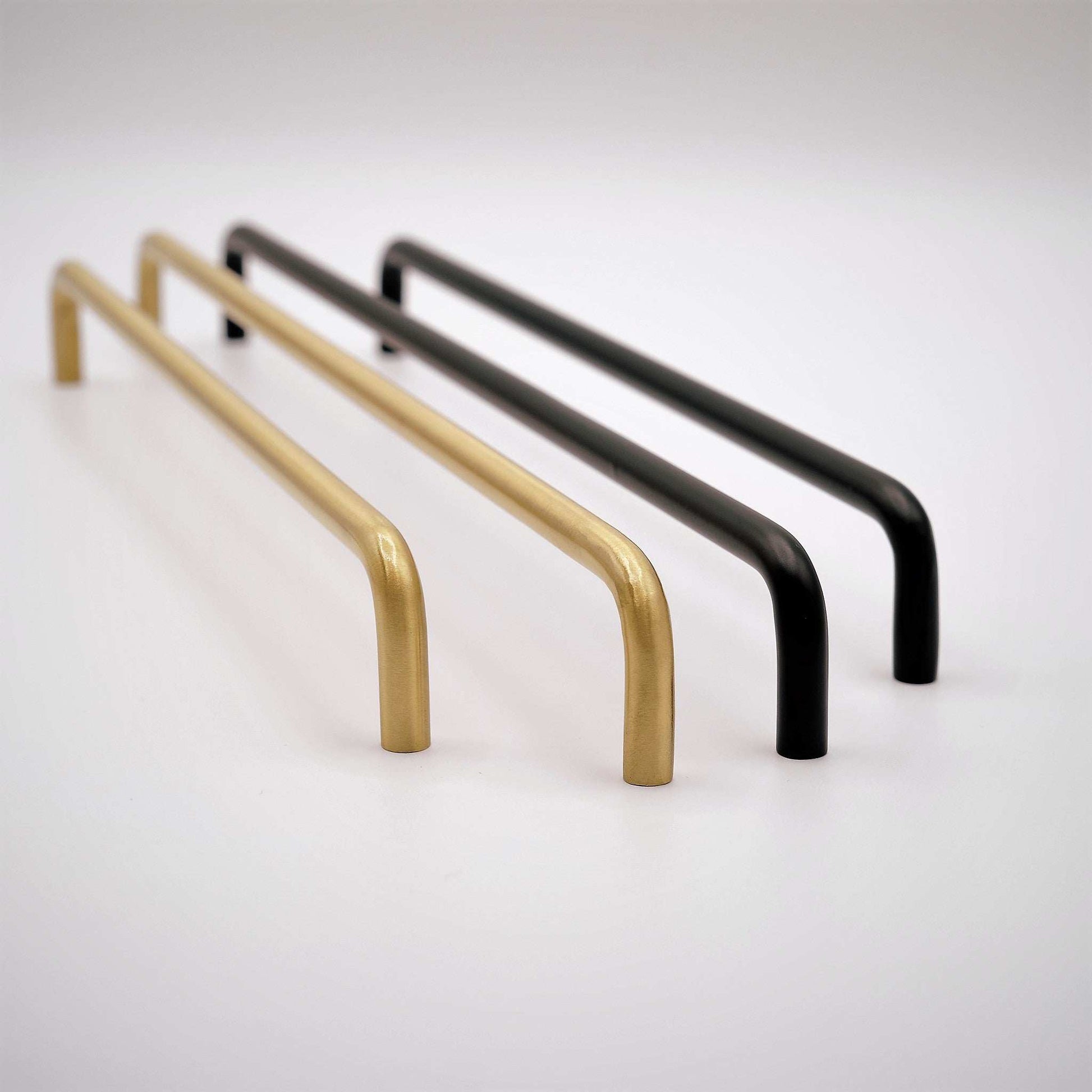 Bold, Knurled Matte Black and Brushed Brass Cabinet Pull, Solid Brass, 26  1/2 – Inspire Hardware