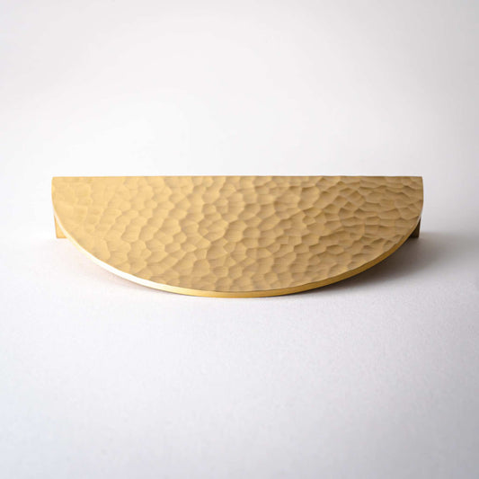 Hammered Demi Lune, Solid Brass Half Moon Pulls
