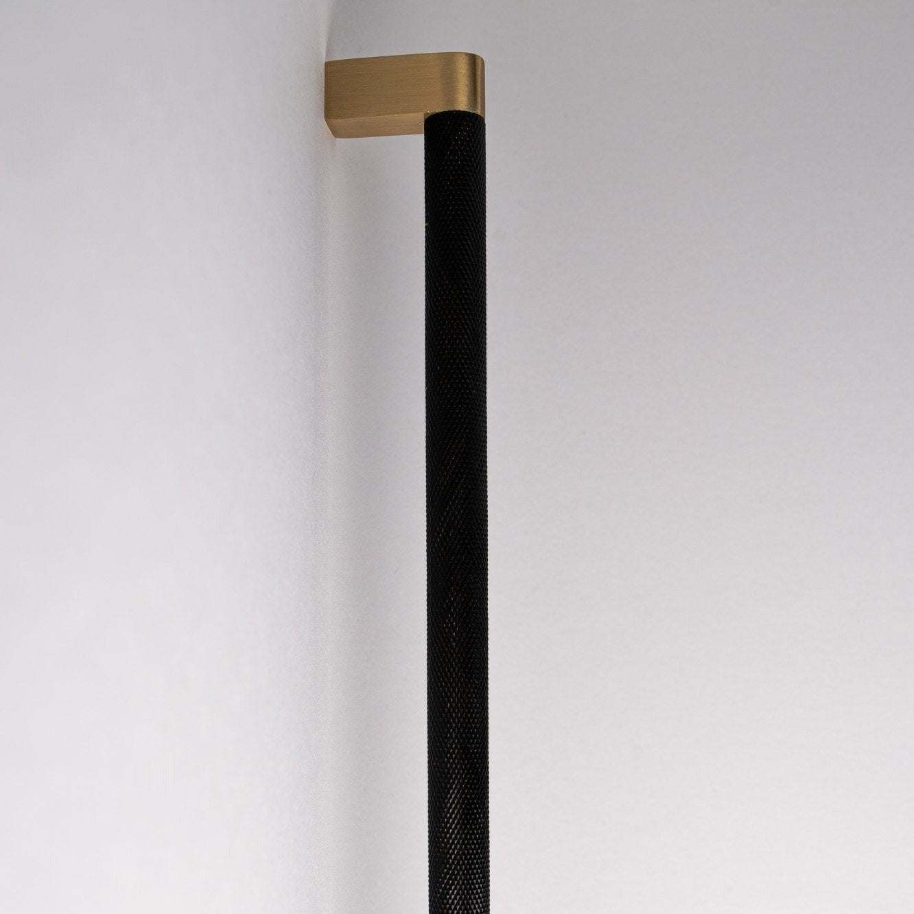 Bold, Knurled Matte Black and Brushed Brass Cabinet Pull, Solid Brass, 26  1/2 – Inspire Hardware