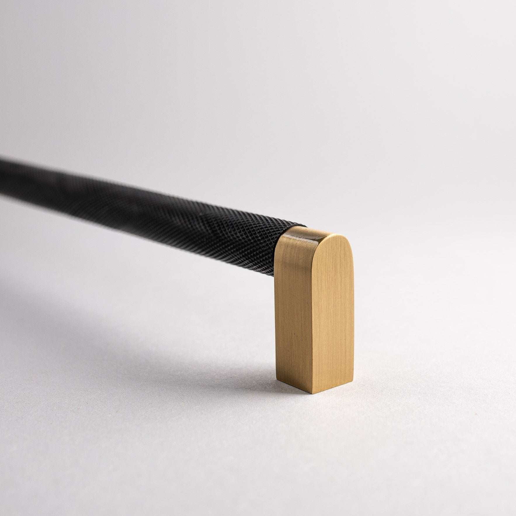 Bold, Black & Gold Knurled Cabinet Pull in Various Sizes - Inspire Hardware