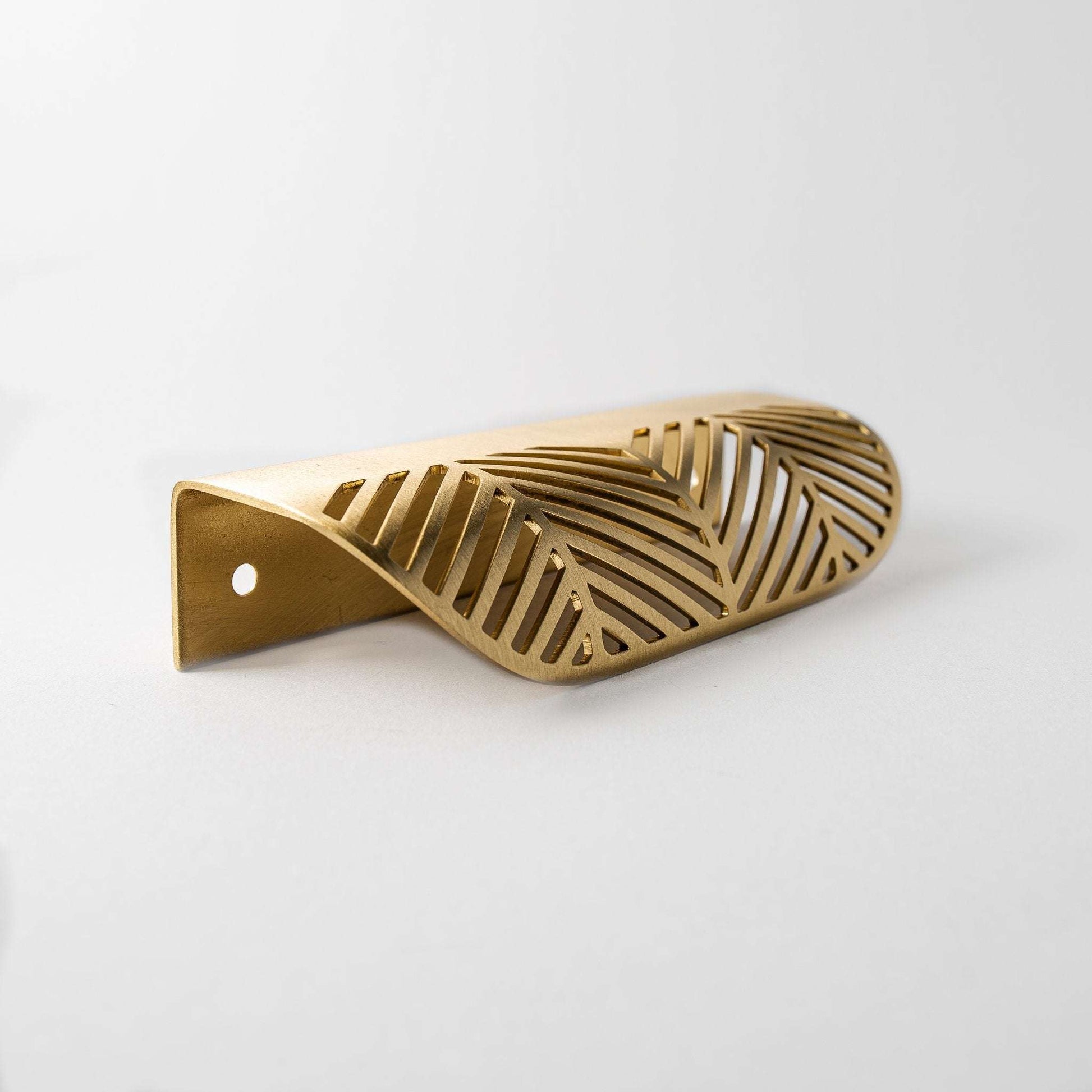 Frond Satin Brass Pull, Large - Inspire Hardware